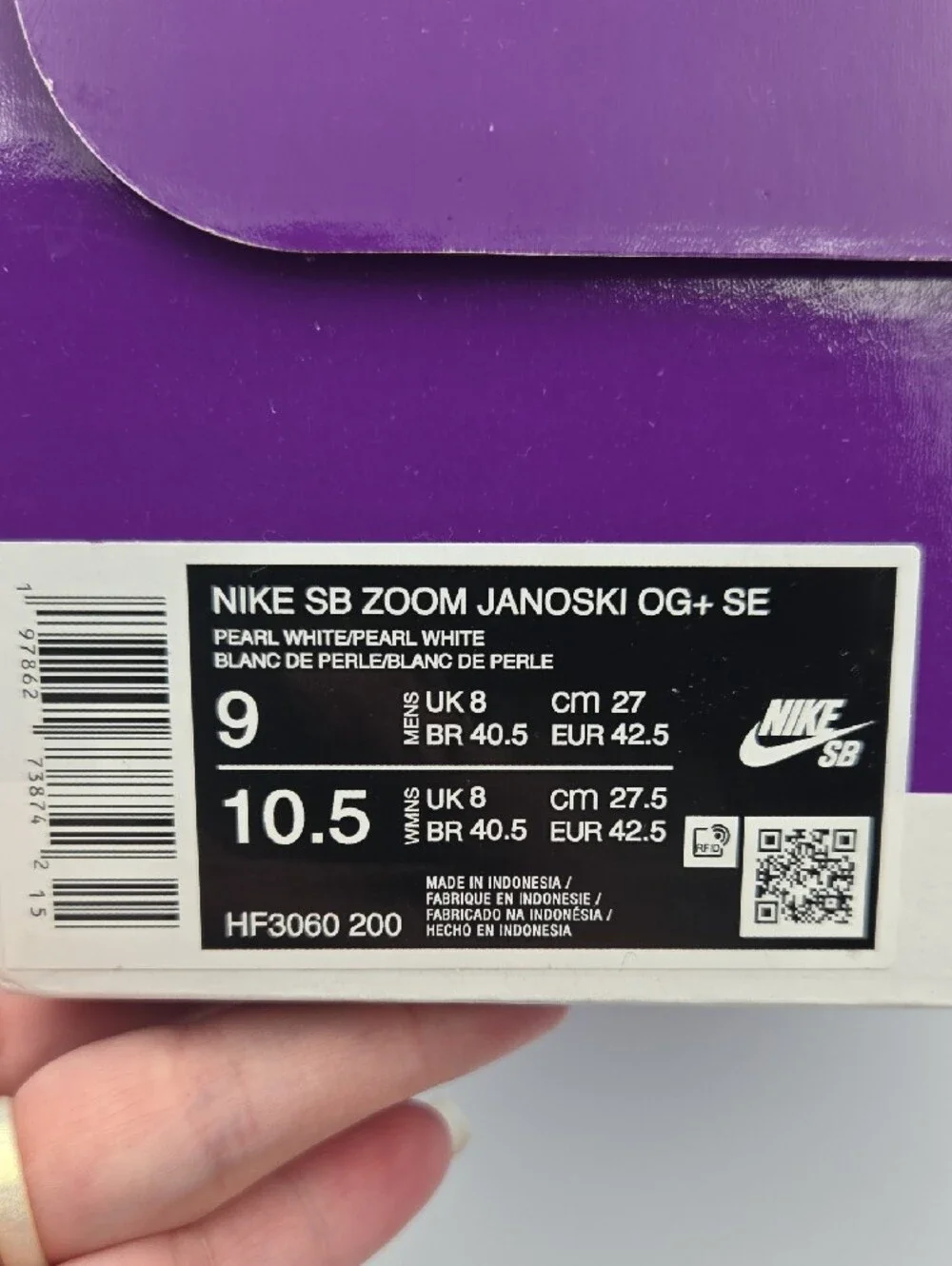 Nike SB Zoom Janoski OG+ SE Pony Hair Pearl White Summit Men's 10.5